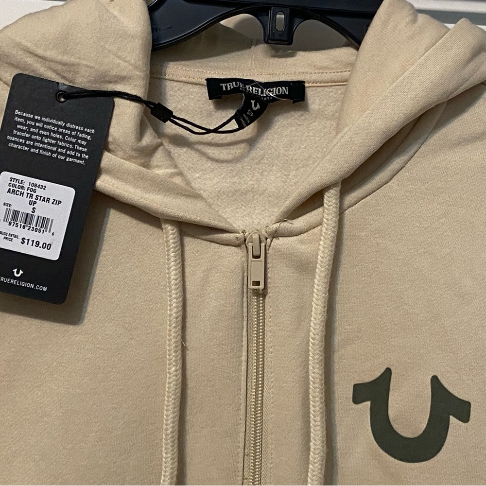 True Religion Men's Buddha Logo Zip Hoodie Sweatshirt - Picture 4 of 4
